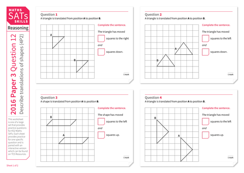 Describe translations of shapes - KS2 Maths Sats Reasoning - Practice