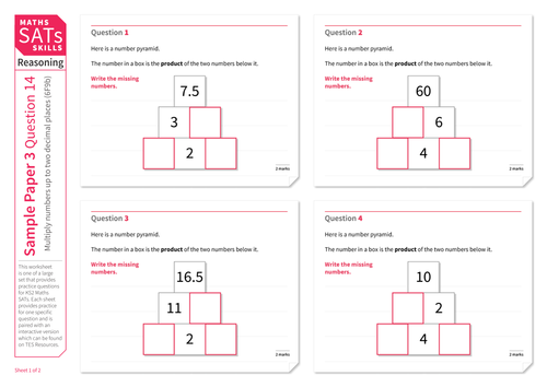 Multiply numbers up to two decimal places - KS2 Maths Sats Reasoning - Interactive Exercises