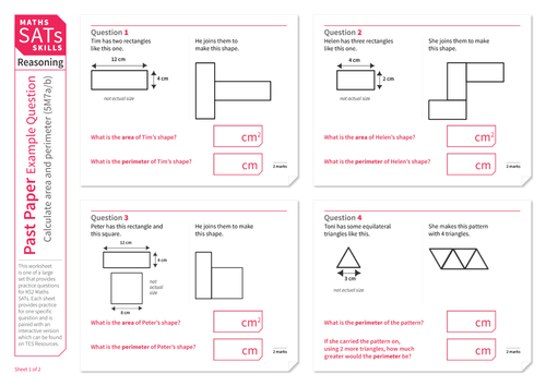 Area and perimeter - KS2 Maths Sats Reasoning - Practice Worksheet