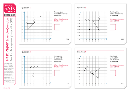 rotation of shapes ks2 maths sats reasoning practice worksheet