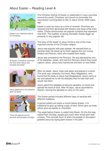 About Easter Information Book - Reading Level A -  Easter KS1/KS2