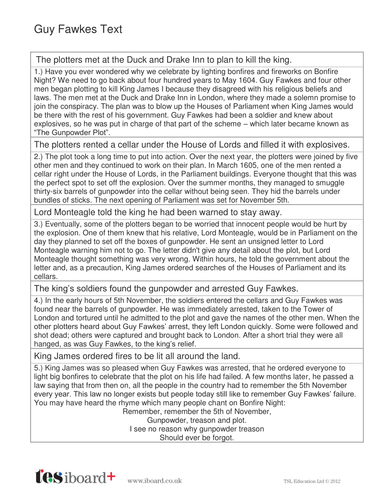 Guy Fawkes Plot - Guy Fawkes KS2