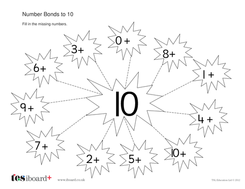 number-bonds-to-10-worksheet-firework-maths-bonfire-night-ks1