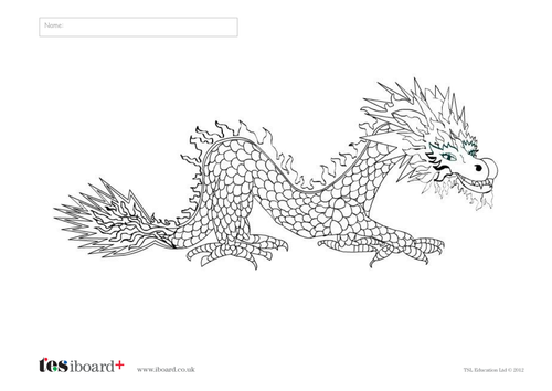 Chinese New Year Dragon Colouring-in Sheet - KS1/KS2