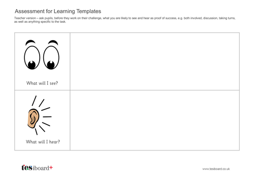 Assessment for Learning Template - Literacy KS1