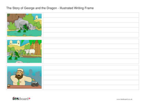 George and The Dragon Writing Frame - St George's Day KS1