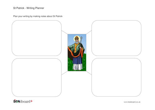 St Patrick Writing Planner Worksheet -  St Patrick's Day KS1
