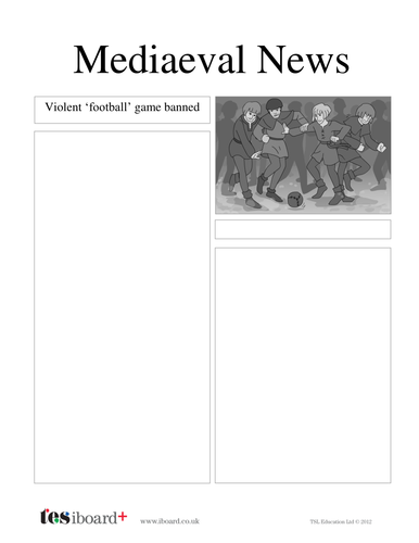 Year 1 newspaper report template image