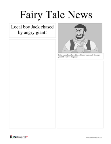 Newspaper Templates: Fairy Tale News - KS2 Literacy