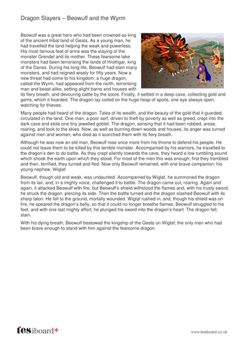 Beowulf and the Wyrm - Information Sheet - KS2 Literacy