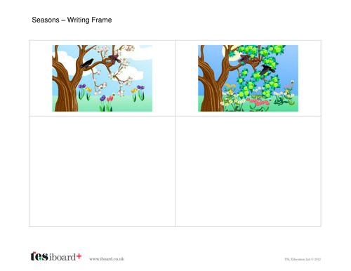 Seasons Writing Frame Worksheet - KS1 Literacy