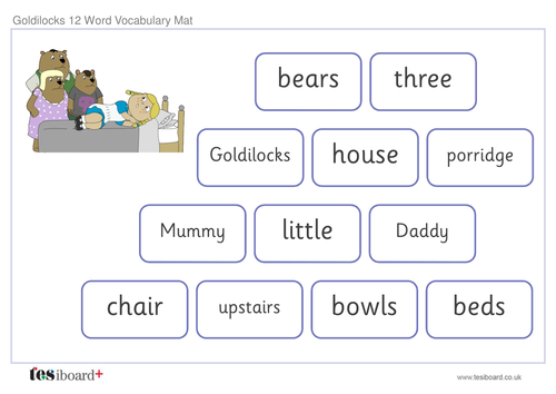 Goldilocks Vocabulary Mats - Creative Writing - KS1 Literacy