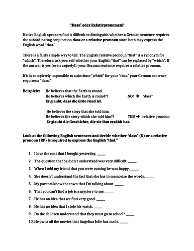 Using Dass or Relative Pronouns