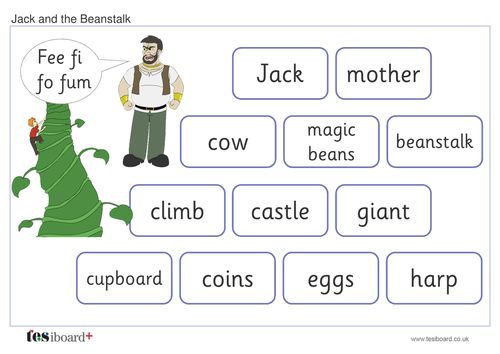 Jack and the Beanstalk Vocabulary Mats - Creative Writing - KS1 Literacy
