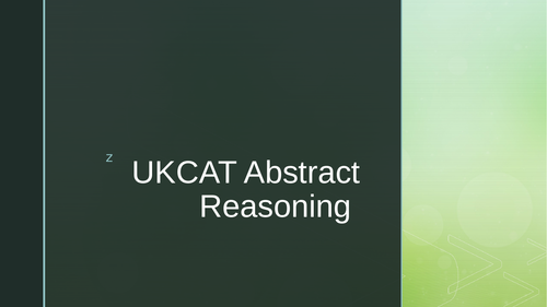 UKCAT Abstract Reasoning Tutoring Resource