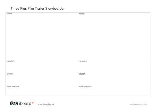 Film Trailer Storyboard Template KS2 Literacy Teaching Resources