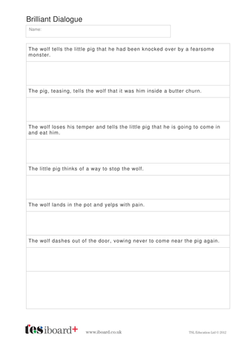 Writing Dialogue Worksheet - KS2 Literacy | Teaching Resources