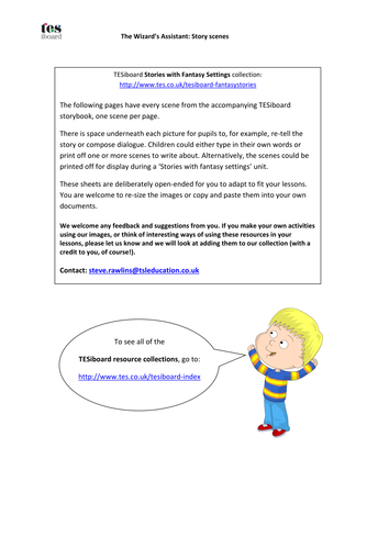 The Wizard's Assistant Storyboard Worksheet - KS1 Literacy