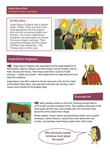 A New Threat to the Nation - Worksheet - Anglo-Saxon Britain KS2