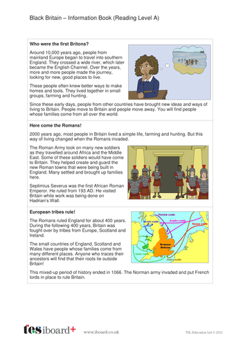 Black History in Britain Information Text and Images - Reading Level A - KS2