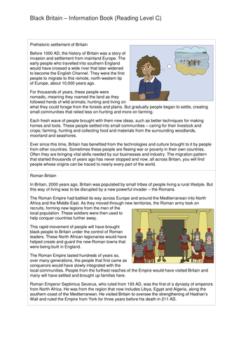 Comprehension Text and Question Worksheet (Reading Level C) - Black History in Britain KS2