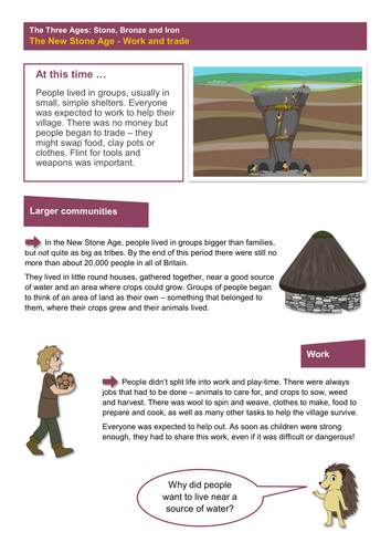 Work and Trade - Worksheet - The Stone Age KS2