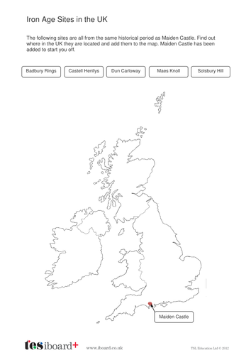 Archaeological Sites in the UK Worksheet - The Iron Age KS2