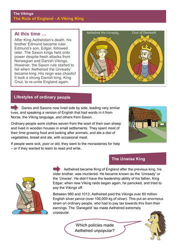 A Viking King - Worksheet - The Vikings KS2