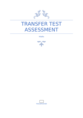 Northern Ireland Transfer Test initial assessment booklet
