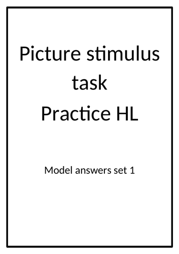 Edexcel GCSE HL French Picture stimulus booklet with tasks, key expressions and model answers
