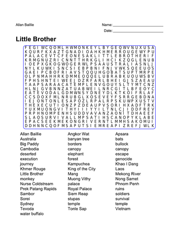 Little Brother Word Search