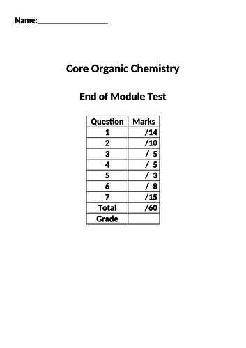 Core Organic Chemistry Assessments