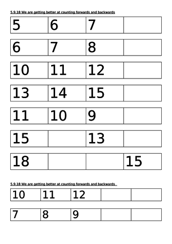 Counting forwards and backwards