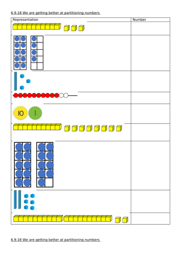 Representing numbers to 20