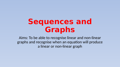 Sequences and Graphs - Year 7 Mastery Maths (Small Steps)