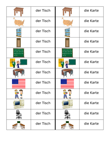 Klassenzimmer (Classroom in German) Dominoes