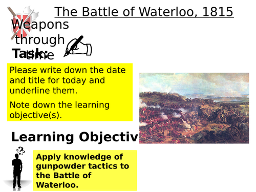 Battle of Waterloo Weapons and Tactics Research and Simulation Lesson