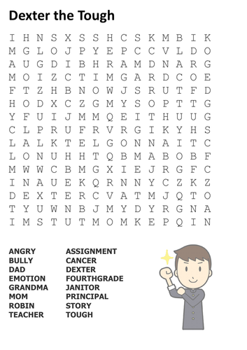 Dexter the Tough Word Search