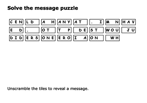 Solve the message puzzle from Miep Gies about Anne Frank