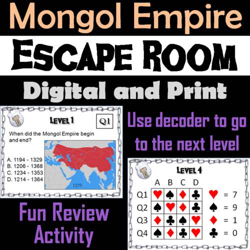 Mongol Empire: Escape Room - Social Studies
