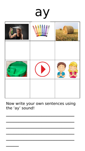 Ay sound worksheet