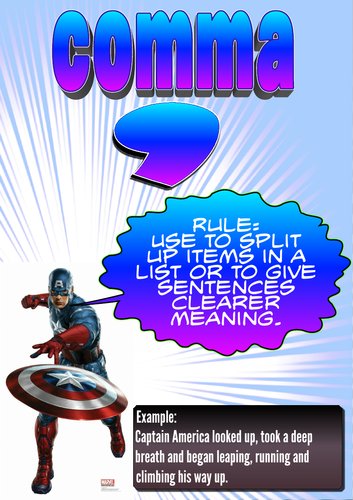 Year 3 superhero punctuation posters