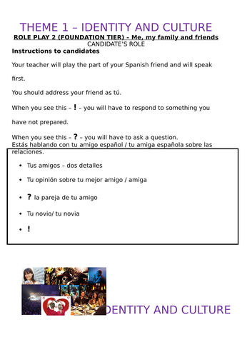 New Spanish GCSE - Role Plays (Free sample)