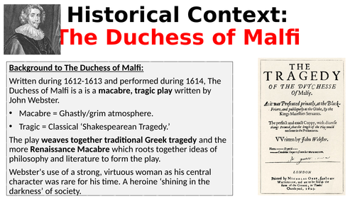 The Duchess of Malfi - Context