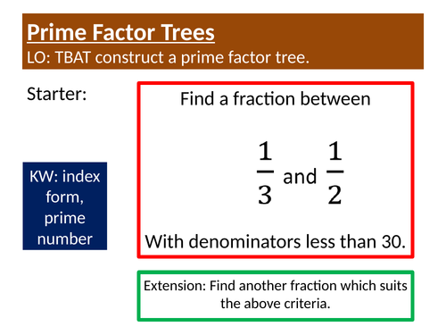 Prime Factor Trees Complete Lesson