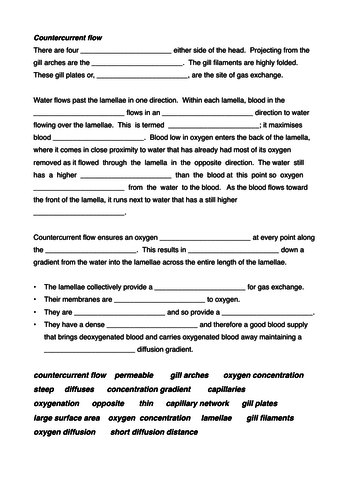 Countercurrent flow gap fill