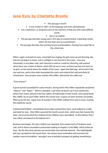 Extracts from Wuthering Heights - Bronte