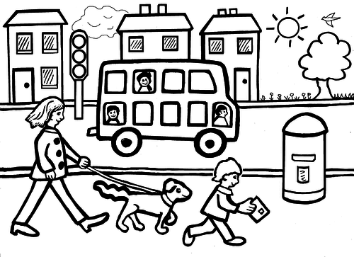 City Street Colouring Sheet | Teaching Resources