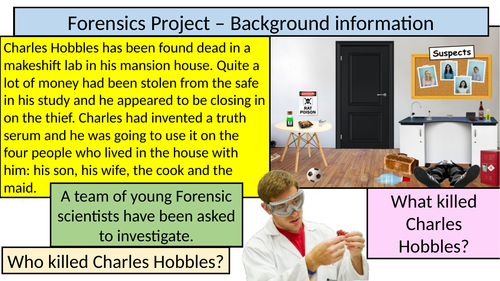 Forensics Project - Context Posters (introducing science at KS3 and lab safety) JACOSA SCHEME