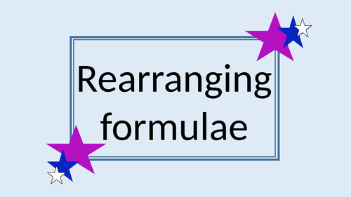 Rearranging formula